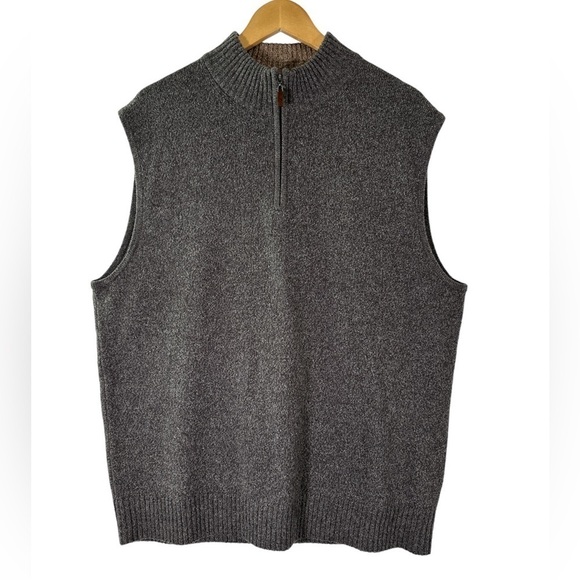 Robert Talbott Lambswool Blend Quarter Zip Sweater Vest - Picture 1 of 10